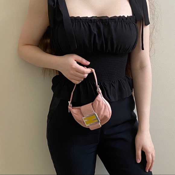 SOLD THRU WEBSITE Fendi Pink Mini Croissant - Picture 2 of 8